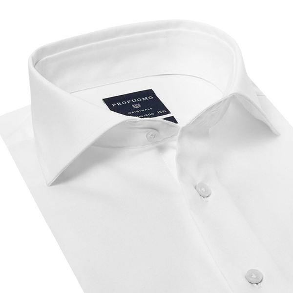 Overhemd - Wit - Slim Fit - Fine Twill (laatste maat: 43)