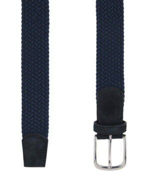 Gevlochten donkerblauwe riem