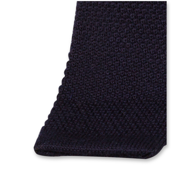 STD-B-501-3 Gebreide wollen stropdas donkerblauw