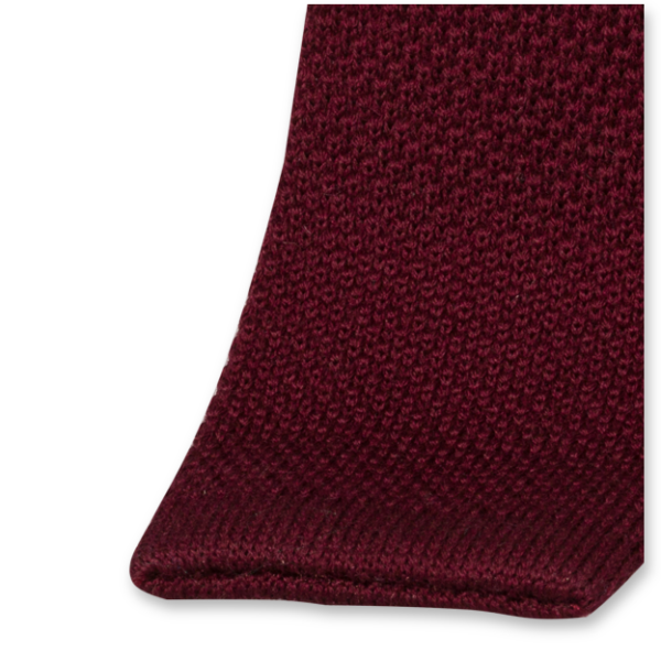 STD-B-514-1 Gebreide wollen stropdas bordeaux